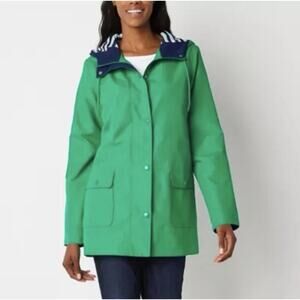 St John’s Bay Water Resistant Hooded rain Jacket Bright Parakeet Small